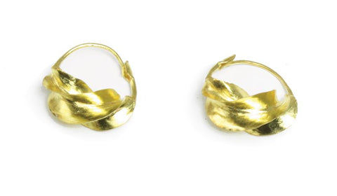 Small Fula Gold Twist Earrings - ¾"